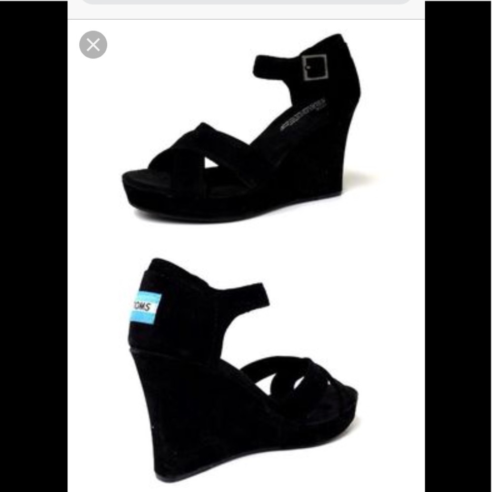 Toms Suede Strappy Wedge
